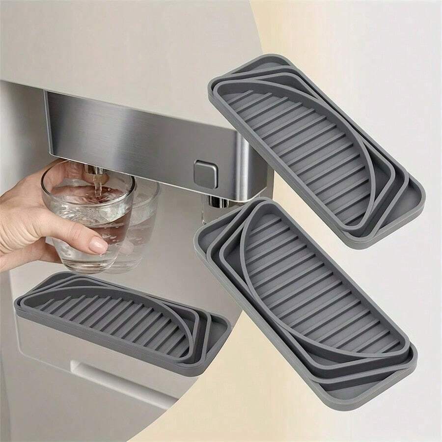 Refrigerator Drip Trays, Water Dispenser Drip Trays, Ice Protectors And Dispenser Trays, Refrigerator Overflow Mats, Drainage Catch Basins - 1Pc Black - View 1