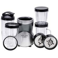 Adler خلاط شخصي Blend & Go مجموعة خلاط سموذي 1200W زجاجات 700ml 500ml 300ml وظيفة النبض سحق الثلج 4-شفرات & 2-شفرات حماية من الحرارة الزائدة أسود - قابس اتحاد أوروبي نوع E (220 إلى 240 فولت) - مشاهدة 7