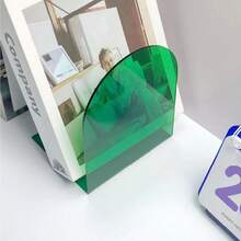1 buah/2 buah Penahan Buku Akrilik Warna-warni, Tebal, Anti Selip, Transparan, Bentuk L, Tempat Majalah dan Buku untuk Meja, Desain Tahan Lama dan Hemat Ruang yang Dapat Diatur, Cocok untuk Rumah, Kantor, Sekolah, Musim Kembali ke Sekolah (Kemasan Acak) - MultiWarna - View 5