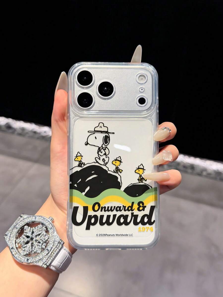 Miniso Funda de teléfono transparente de cobertura completa oficial de Snoopy compatible con iPhone 17 Pro Max, 17, 16 Pro Max, 15 Pro Max, 16 Pro Max, 14, 13, 12, 11, 14 Pro, 15 Plus, 12 Pro, 16 Plus, XS, 14 Pro Max, 13 Pro y otros modelos, con estampado de dibujos animados lindos - transparente - Ver 1