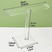 1pc Multi-Layer Transparent Acrylic Hair Accessory Organizer Rack, Can Hold Hair Clips, Scrunchies, Suitable For Women And Girls Desktop - Clear - View 12