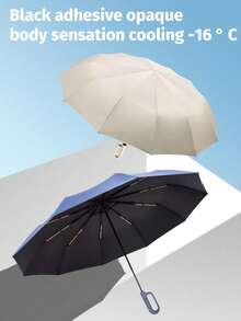 1pc Fully Automatic Windproof Umbrella, 24 Ribs, High-Density Waterproof Fabric, Fully Automatic Reverse Folding Umbrella, Rotating Ring Lock Handle, Easy To Carry Claw-Shaped Handle, Portable Travel Umbrella, Rain And UV Protection, UPF50+, Black UV Coating, One-Click Open/Close, Suitable For Heavy Rain And Windy Weather - A - View 3
