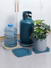 1pc Kitchen Liquefied Gas Cylinder Mobile Base, Universal Gas Cylinder Rack, Mobile Stand, Kitchen Storage Rack With Wheels, Thickened Roller Fixed Base, Multi-Functional Flower Pot And Plant Stand - Multicolor - View 4
