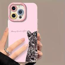 Funda para móvil con estampado de leopardo y frase inspiradora. Compatible con Samsung, Apple, VIVO, OPPO, , Transsion, ,  y Honor. Fabricada en TPU con protección contra golpes y caídas. Un regalo perfecto para amigos y familiares. - Blanco - Ver 2