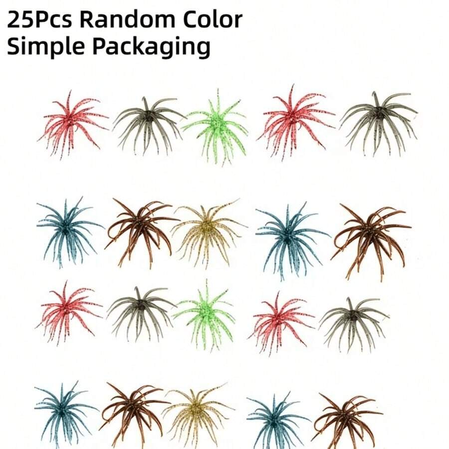25pcs Random Color Simple Packaging Sea Urchin Lure, Suitable For Saltwater And Freshwater Environments, Soft Realistic Sea Urchin Design, Specially Designed For Anglers, Daily Stock Available And Wholesale Fishing Tackle Prices - Multicolor - View 1