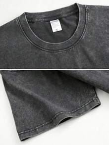 Cute Espresso Cotton Round Neck Fall Clothes T-Shirt With 'Growing A Silly Little Goose' Print For Casual Style Womens Funny Graphic Tee Summer Casual - 灰色 - 查看 3