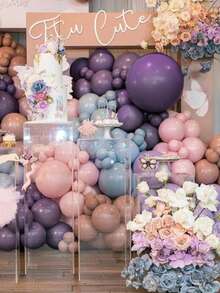103pcs Deep Purple Balloons, Double-Stuffed Purple Balloon Garland, Various Sizes Latex Balloons, Birthday Party Decorations - View 5