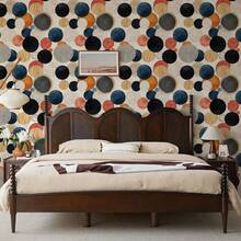 1 Rollo de Papel Tapiz Autoadhesivo con Gráfico Abstracto, Papel Tapiz Geométrico Vintage, Adecuado para Decorar Varias Paredes de Habitaciones y Muebles, Renovar Paredes, Muebles y Gabinetes, Fácil de Aplicar y Quitar, Película Hecha a Mano - Gráficos - Ver 2