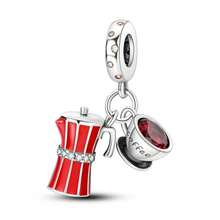 1 hạt charm bạc S925 chủ đề cà phê & tráng miệng, máy pha cà phê, bánh, tách cà phê, mèo trà sữa, nhiều kiểu dáng, tráng men màu kèm chi tiết đá rhinestone, kèm hộp quà, phù hợp cho vòng tay dây chuyền, trang sức DIY thủ công, phong cách trà chiều chữa lành, phụ kiện quà tặng hàng ngày - Nhiều màu - Xem 18
