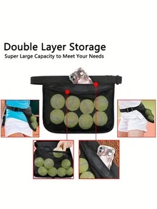 1 pieza Bolsa de cintura ajustable para pelotas de tenis, bolsa de cintura para pickleball/golf, bolsa de cintura multifuncional de malla, bolsa de transporte de accesorios deportivos, la bolsa de cintura puede contener 8-10 pelotas de tenis o pelotas de pickleball. Tenis, golf, bádminton. - Multicolor - Ver 6