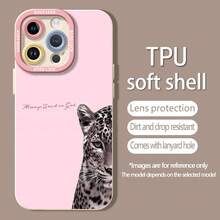 Funda para móvil con estampado de leopardo y frase inspiradora. Compatible con Samsung, Apple, VIVO, OPPO, , Transsion, ,  y Honor. Fabricada en TPU con protección contra golpes y caídas. Un regalo perfecto para amigos y familiares. - Blanco - Ver 5