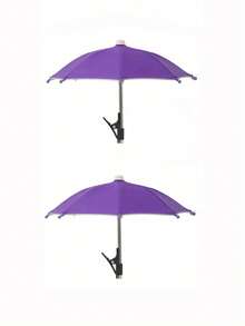 1/2pcs Mini Portable Sunshade Umbrella With Universal Clip Holder, Outdoor Sun Protection For Phones, Kindle, Navigation Devices, Anti-Glare Phone Screen Cover, Rain & Sun Proof, Essential For Travel - Multicolor - View 26