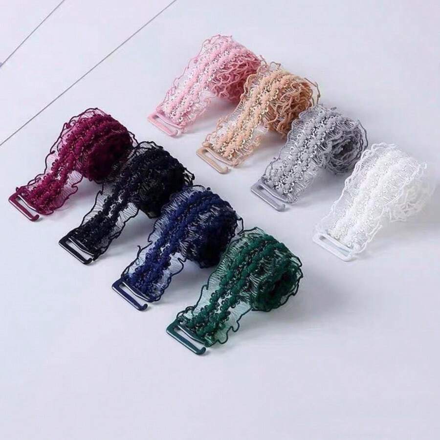 1 Pair Hollow Lace Bra Straps - Women's Seamless Sexy Non-Slip Replacement Straps. These Elastic Adjustable Straps Are Versatile Lingerie Accessories With A Non-Slip Replaceable Design, Suitable For Women To Pair With Dresses, Lingerie And Tops. Sexy Style, Multi-Purpose, Can Also Be Used As Sports Bra Straps, Beautiful And Practical, Multi-Functional. - Multicolor - View 1