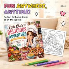 GDTME Cute & Cozy "Little Chef's Delicious Adventure" Coloring Book, 7.9x7.9 Inch Food Lover Activity Book, Featuring Chefs, Baking And Delicious Food Scenes, Bold Line Simple Design, Stress Relief, Perfect Gift For Birthday And Daily Leisure - Coloring Book - View 3
