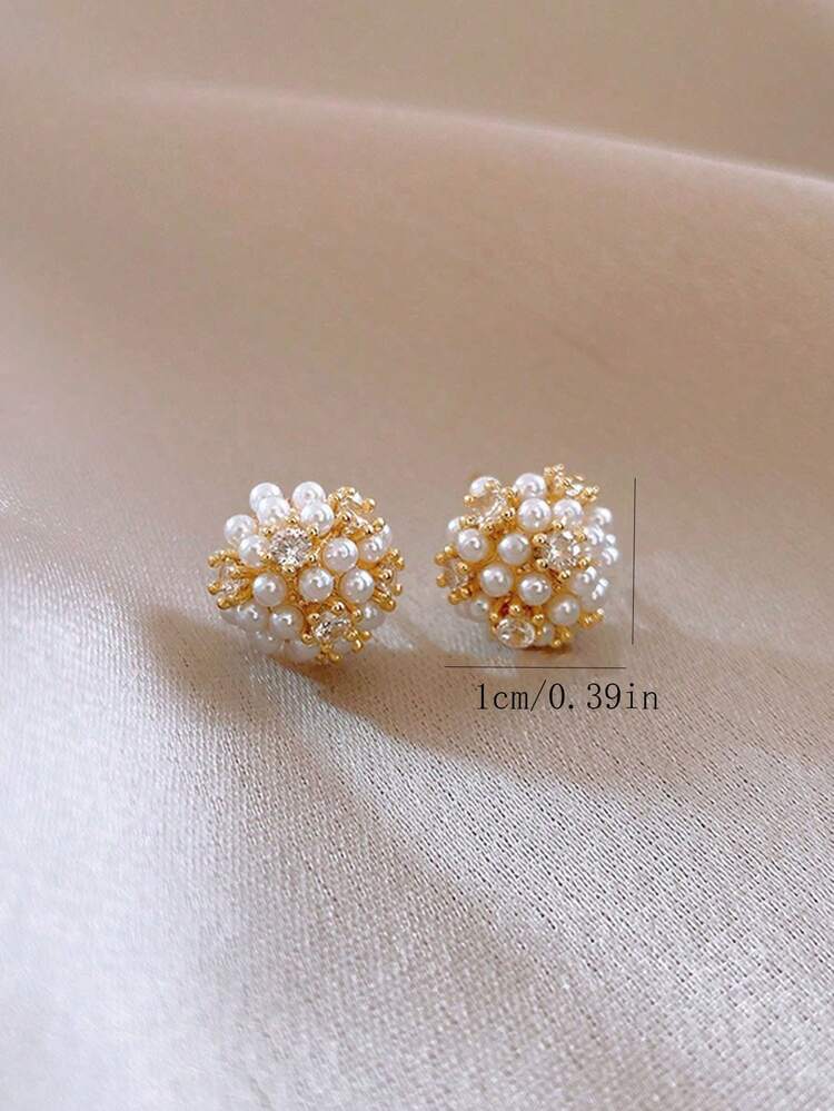 1 đôi bông tai đinh nhỏ tinh tế thời trang phong cách vintage ngọt ngào ngọc trai giả thanh lịch đa năng cá tính phù hợp cho nữ mặc hàng ngày lễ hội tiệc tùng - Nhiều màu - Xem 5