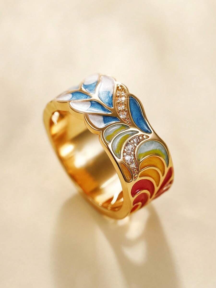 1pc Elegant Cubic Zirconia Ring For Women, Valentine's Day Gift, Wedding Anniversary Party Accessory - 1# - View 1
