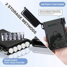 Waterproof Case, Portable Holder Case, Airtight Container With Removable Holder/Lanyard, EDC Storage Box For 110mm Size - Sealed Organizer For Men Women, Outdoor Survival Accessories Hiking Camping - 100 mm - View 5