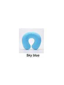 1pc Inflatable Travel Neck Pillow, U-Shaped Airplane Pillow With Snap Soft Cover, Portable Neck Support Cushion For Students And Adults, Neck Support And Cervical Protection For Studying, Car, Office, Travel, And Commuting, Essential For Mail Carriers - Multicolor - View 16