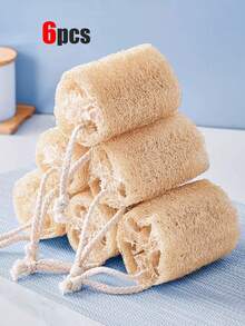 6/3/1pc Natural Loofah Sponge, Loofah Body Exfoliator, Loofah Flower Natural Sponge, Suitable For Men And Women, Bathtub Shower Deep Cleaning, Body Cleansing | Men And Women Bathing - Multicolor - View 4