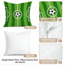 4pcs/Set Football Themed Pillow Cover, Single-Sided Printed Cushion Cover, Suitable For Living Room, Bedroom, Home Decor, All Seasons - Multicolor - View 4