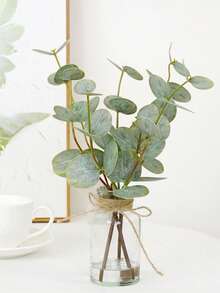 4Pcs Artificial Eucalyptus Stems, Lifelike Faux Greenery Plants For Home, Coffee Table, Office, Bathroom, Farmhouse, Wedding Centerpiece, Indoor And Outdoor Decor, Stylish Faux Plant Arrangement, Modern Home Decoration, Tabletop Display - Multicolor - View 1