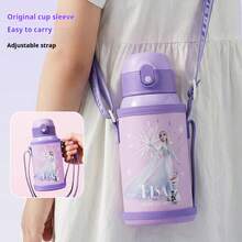 Disney 1 bình nước giữ nhiệt bằng thép không gỉ Elsa chính hãng, thích hợp uống trực tiếp hoặc dùng ống hút, dung tích lớn, chống rơi vỡ, chống rò rỉ, dễ mang theo, là món quà sinh nhật và Giáng sinh hoàn hảo cho gia đình và bạn bè. - đông lạnh II - Xem 3