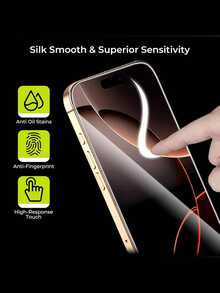 3 Stücke Für iPhone 11 12 13 14 15 16Plus 16Pro 16ProMax 17 17Plus 17e 17Pro 17ProMax Vollbild HD Gehärtetes Glas Schutzfolie Kratzfest Hüllenkompatibel - Transparent - Übersicht 4