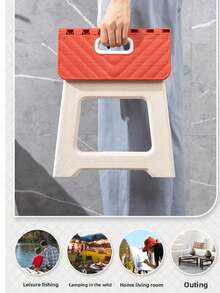 1pc Ultra Lightweight Folding Stool, Sturdy And Durable, Suitable For Home, Kitchen, Bathroom, Fishing And Outdoor Activities, Non-Slip Design, Easy To Store, Space-Saving - Multicolor - View 10