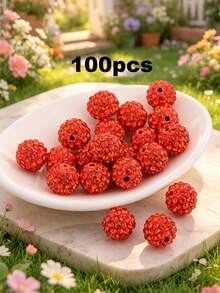 20/50/100pcs Colorful Glass Rhinestone Beads - Mixed Colors, Suitable For DIY Jewelry, Bracelets, Necklaces, Keychains, Party Decorations, Multifunctional Craft Kit With Clay Pen And Earring Hooks For Jewelry Making - Multicolor - View 25