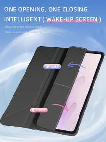 1個 矽膠Y型摺疊黑色平板電腦保護殼，適用於IPad Mini1/2/3/Mini4/Mini5/Mini6/Mini7/Air/Air2/9.7/10.2/10.5/Air4/Air5/10.9/Pro 11"/10th Gen/ Air 11-In.(M2)-2024/ Pro11-In.(M4)-2024/Air 11-Inch (M3) 2025/ (A16) 11 Inch 11th Generation 2025/ Air 8(M4)2026(11-Inch) 機型，不含筆，Y型摺疊可調多角度支架，PU皮革 + TPU 全覆蓋防震耐磨，蜂巢散熱，磁吸休眠/喚醒，極簡輕巧，可摺疊平板電腦保護殼 Y型摺疊平板電腦保護殼 無筆槽 - 黑色 - 查看 6