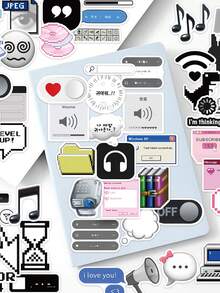 50pcs Retro Internet Meme Sticker Pack, Decorative For Phone Case, Keyboard, Tablet, Notebook, Laptop, Guitar, Helmet, Skateboard - Multicolor - View 5