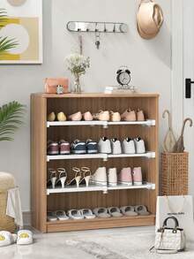1/2PCS Expandable Bathroom Storage Rack + No-Drill Hooks/Set Multi-Functional Sink Organizer Adjustable Over Sink Shelf Towel Rack Large Capacity Tiered Storage Bathroom Organizer Cosmetics & Toiletries Storage Rack Space Saving Countertop Storage Rack Removable Expandable Heavy Duty Closet Storage Rack - Multicolor - View 3