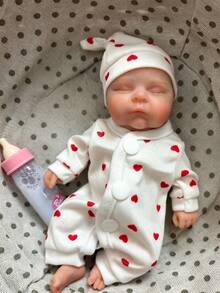 8 Inch Full Silicone Reborn Baby Doll Peach Girl Open Design Soft Elastic Touch Suitable For Play And Collection (Anatomically Correct) - Silicone - View 9