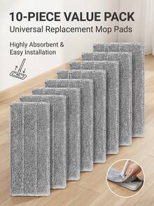 6 pièces, Tampon de rechange pour balai Joybos en superfibre, Chiffon de balai plat, Chiffon de balai de rechange durable, Décontamination puissante, Haute absorption d'eau, Utilisation à sec et humide, Facile à nettoyer, Fournitures de nettoyage - Version épaissie - Voir 4