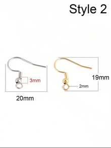 50 crochets d'oreilles en acier inoxydable DIY et accessoires de boucles d'oreilles pour la création de boucles d'oreilles, pendentifs, fermoirs et autres composants de boucles d'oreilles. - 50 pièces/paquet - Voir 14