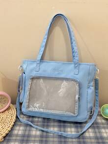 High-Quality Large Capacity Crossbody Bag, Student Messenger Bag For School, Daily Commute Shoulder Tote - Blue - View 8
