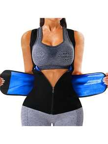 Women's Sauna Vest, Sauna Suit For Waist Training, Tummy Control Corset, Lumbar Girdles For Belly Slimming Corset Sports Fall - Blue - View 7