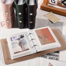 Vintage PU Faux Leather 3-Inch Mini Photo Album With Pocket Inserts, Mini Instant Photo Album, Portable 3-Ring Binder Album, Suitable For Small Cards/Cards/Mini Cards/Sports Cards/Fan Cards - Multicolor - View 5