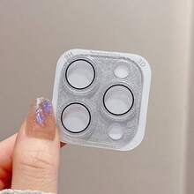 Integrated Glitter Lens Film Compatible With Apple 17pro/Promax/16pro/Promax/Apple 15pro/Pm Rear Camera Protection Sticker Glitter Lens Film Full Coverage Anti-Drop Lens Protection Film Anti-Scratch - Gold - View 5