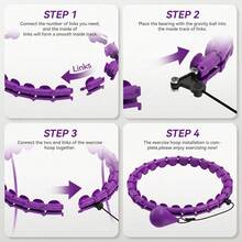 18-Section Weighted Adult Fitness Hoop, Suitable For Women, Smart Fitness Equipment With Larger Hoop Size - Red Violet - View 5