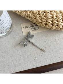 2 Stück elegante Vintage Libellen Haarspangen, minimalistische Metalllegierung Haarnadeln, 5cm/1.97in, geeignet für tägliche Dekoration von Frauen, Lässig, Formell, Reisen, Schule, Party, Geschenk, Haarklammern - Antiksilber - View 7