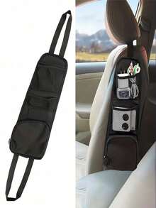 1 pieza/2 piezas Organizador de asiento de coche, ligero y portátil, diseño de múltiples bolsillos, se puede colgar en el lateral del asiento, diseño de malla multifuncional, adecuado para la mayoría de sedanes, SUV, camiones y otros modelos de vehículos, puede almacenar diversos artículos, mantener su automóvil limpio y ordenado. - Negro - Ver 1