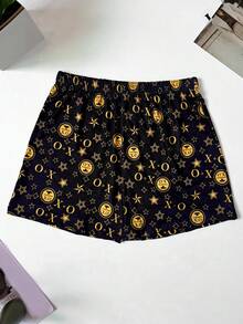 4件組男士Alro睡褲 黑金奢華系列高級印花睡褲 舒適彈性大尺碼薄款透氣鬆緊腰頭內褲 - 黑色 - 查看 8