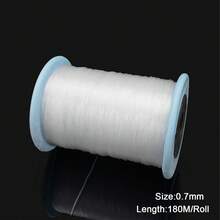 1 Rollo de Cordón Elástico Transparente de Poliéster Multitalla para Cuentas, Cordón Elástico Transparente para Hacer Joyas DIY, Pulseras, Collares y Suministros de Manualidades - Blanco transparente - Ver 10