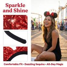 Disney Minnie Mouse Ears Headband With Red Polka Dot Bow - Classic Plush Mouse Ears, Suitable For Costume Parties, Theme Events, Outdoor Photos, Disney Parks, Cosplay, And Daily Wear - Multicolor - View 5