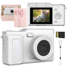 Máy ảnh, Máy ảnh kỹ thuật số zoom kỹ thuật số 4X cho vlogging, màn hình IPS 2.4'' có thể sạc lại, máy ảnh chụp ảnh chuyên nghiệp cho thanh thiếu niên, hỗ trợ chụp ảnh, quay video và webcam, (pin sạc 800mAh, 2.96Wh) - Xem 15