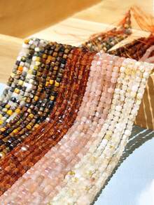 Natural Faceted Cube Garnet Quartz Amethyst Stone Square Spacer Beads For Jewelry Making Diy Bracelet 3x3mm - Multicolor - View 2