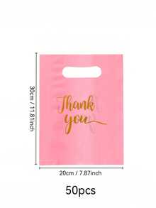 150pcs Pink Thank You Plastic Gift Bags Set - Durable, Fashionable, Reusable, 3 Sizes (Small, Medium, Large), Suitable For Retail Or Gift Shop Packaging, Gift Bags, Gift Wrapping, Fashionable Packaging, Sturdy Structure, Small Size With "Thank You" Design - Pink Thank You Gift Bag Set - View 14