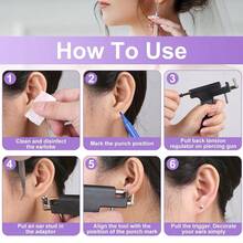 Ear Piercing Kit Professional Ear Piercing Gun With 14pcs Stainless Steel Earrings Stud,2PCS Disposable Nose Piercing Gun,4pcs Nose Rings - Ear Piercer + Nose Piercer - View 10
