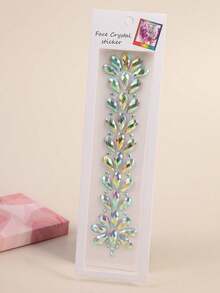 1pc DIY Resin Colorful Face Rhinestone Stickers, Super Shiny Head & Hair Decor, Forehead Hair Accessory For Music Festival, INS Style - Multicolor - View 3